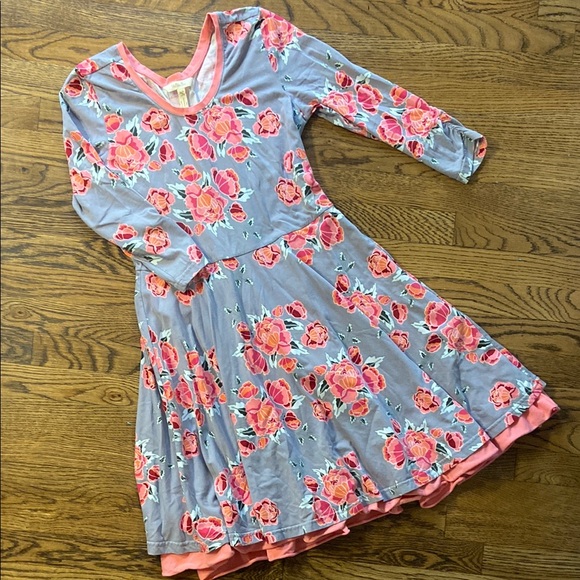 Matilda Jane Dresses & Skirts - Floral Dress in Gray and Pink